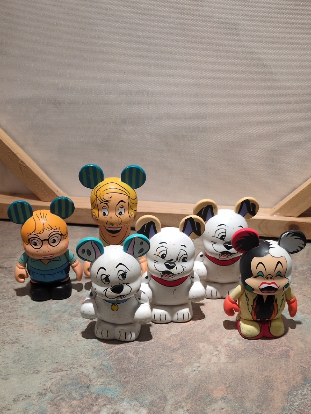 Disney Vinylmation 101 Dalmatians Series Complete Set Of 6 With Patch Chaser